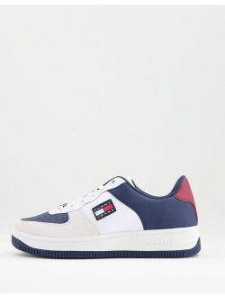 Tommy Jeans Basket Varsity leather sneakers in white