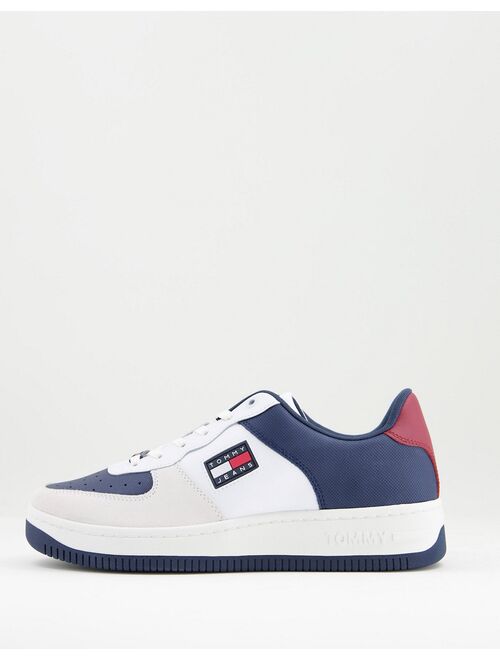 Tommy Hilfiger Tommy Jeans Basket Varsity leather sneakers in white