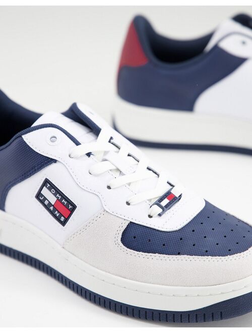 Tommy Hilfiger Tommy Jeans Basket Varsity leather sneakers in white