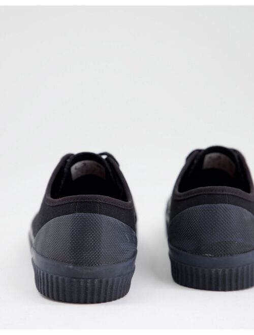 Fred Perry hughes low canvas sneakers in black