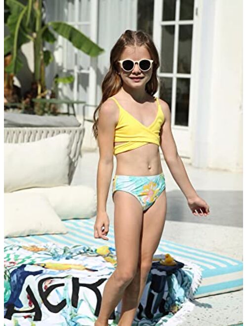 SHEKINI Girls Bandage Bikini Kids Crisscross Bathing Suits Two Piece Swimsuits
