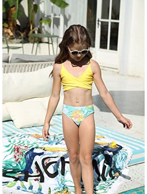 SHEKINI Girls Bandage Bikini Kids Crisscross Bathing Suits Two Piece Swimsuits