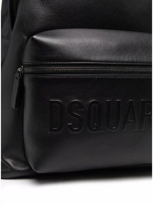 Dsquared2 logo-embossed leather backpack