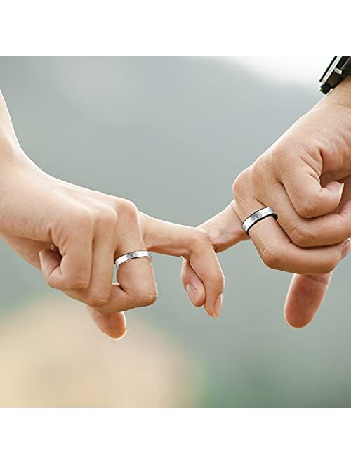 Uloveido 2-Tones Forever Love Wedding Band Engagement Rings Couples Matching Jewelry for Lovers