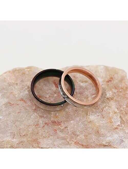 Uloveido 2-Tones Forever Love Wedding Band Engagement Rings Couples Matching Jewelry for Lovers
