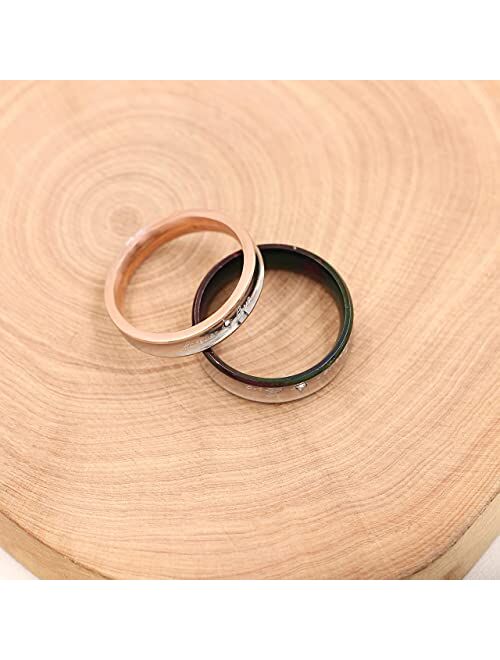 Uloveido 2-Tones Forever Love Wedding Band Engagement Rings Couples Matching Jewelry for Lovers