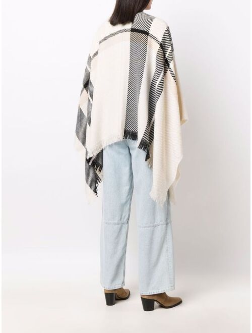 Maje stripe-detail poncho scarf