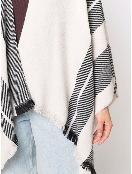 Maje stripe-detail poncho scarf