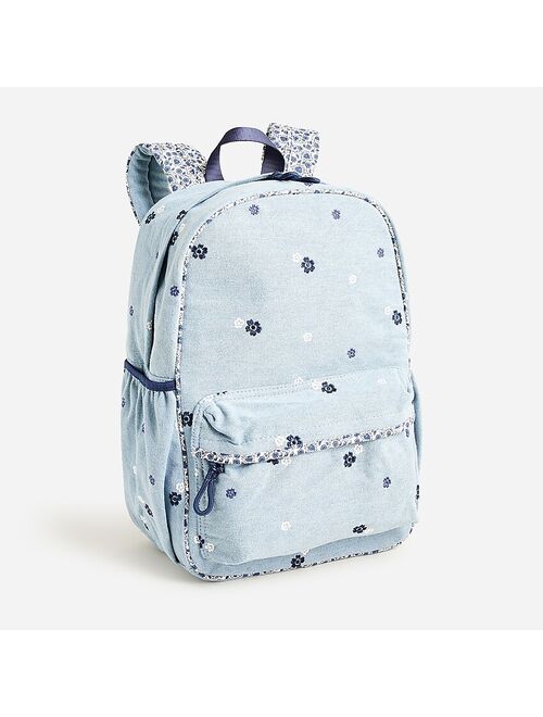J.Crew Girl's embroidered backpack in chambray