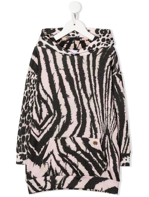 Roberto Cavalli Junior zebra-print pullover hoodie
