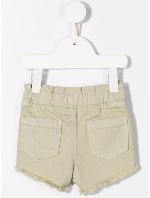 Chloe Kids frayed-edge cotton shorts