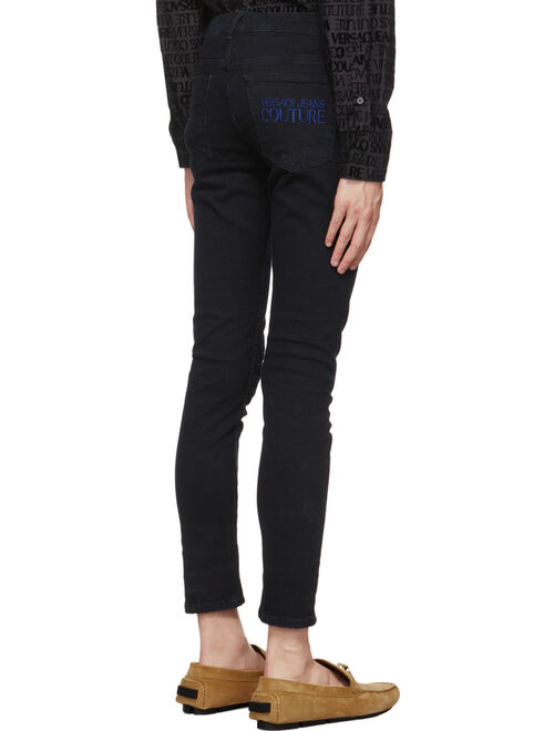 Versace Jeans Couture Black Embroidered Skinny Jeans