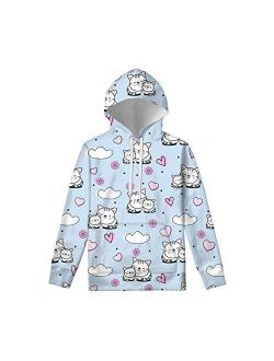 Xhuibop Kids Hoodies & Sweatshirts with Pockets Drawstring Hooded Pullover Top 6-16 Size