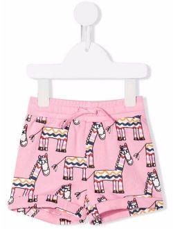 Kids zebra-print track shorts