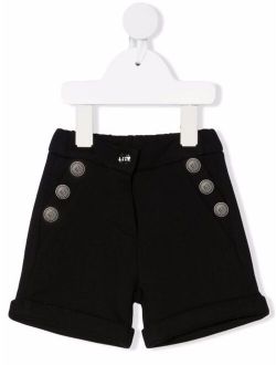 Kids embossed-button shorts