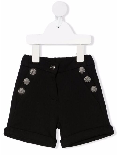 Balmain Kids embossed-button shorts