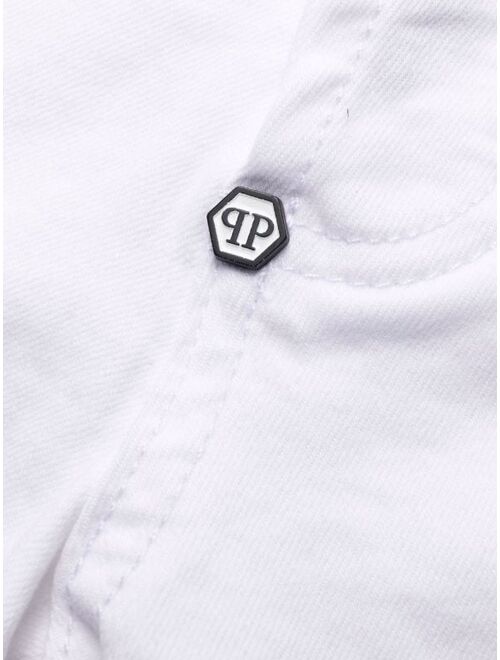 Philipp Plein embroidered-logo slim-fit jeans