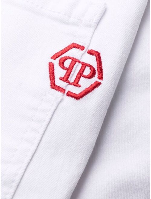 Philipp Plein embroidered-logo slim-fit jeans