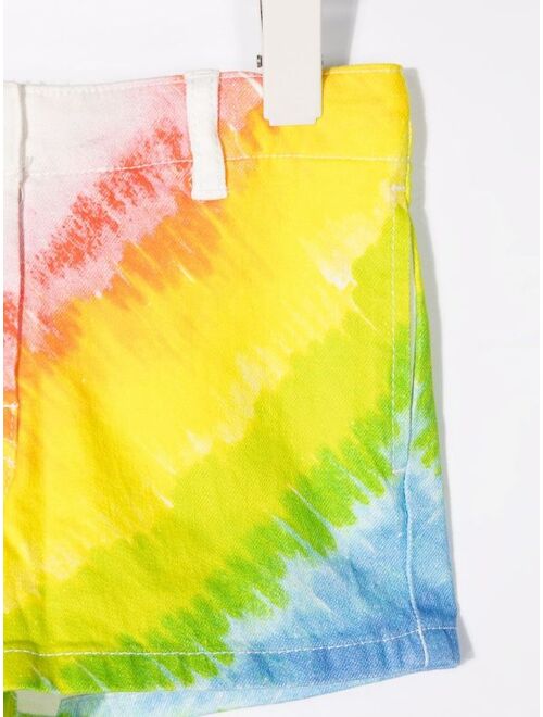 Stella McCartney Kids rainbow-print denim shorts