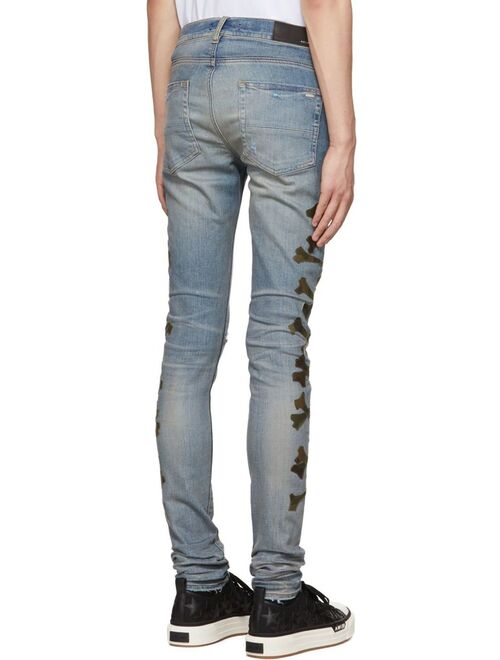 AMIRI Blue Camo Bones Jeans