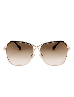 Womens Aviator Sunglasses Oversized Butterfly X Shape Design Cateye Cute Lady Sunglasses B2738