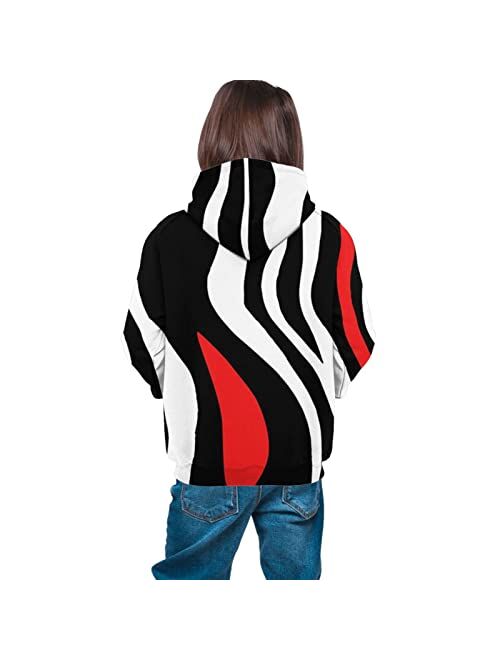 Yefchn Zebra Skin Tiger Stripes Boys Hoodies Pullover Sweatshirts For Youth Teens