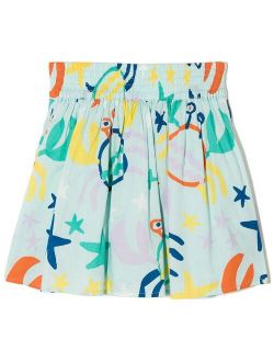 Kids graphic-print elasticated skirt