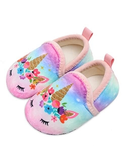 L-RUN Toddler Boys Girls House Slippers Indoor Home Shoes Warm Socks for Kids