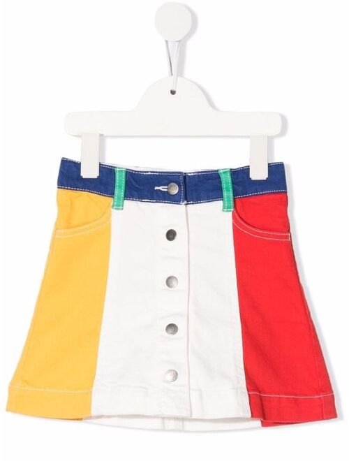 Stella McCartney Kids colour-block denim skirt