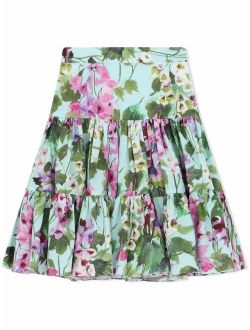 Kids painted floral skirt