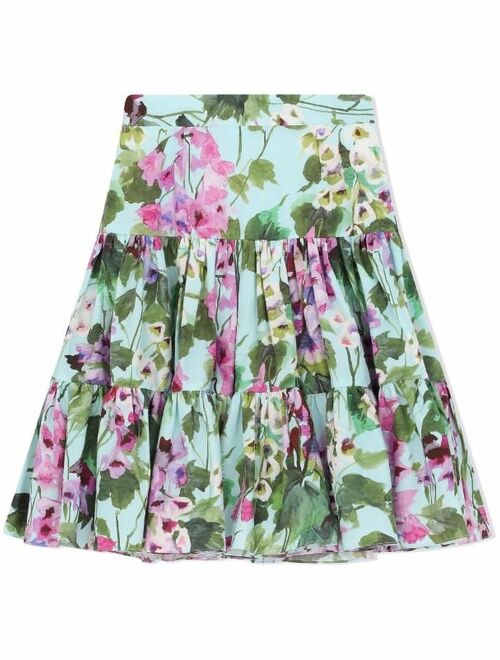 Dolce & Gabbana Kids painted floral skirt