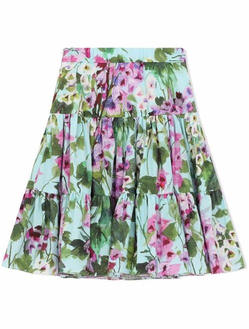 Dolce & Gabbana Kids painted floral skirt