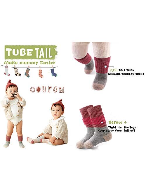 Ttizzy Toddler Baby Girls Boys Socks - Cotton Crew Socks for Baby Gifts Pack