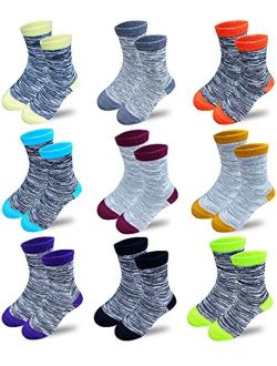 Jamegio Toddler Kids Boys Girls Fashion Cotton Socks Soft Crew Socks for 2-8 Years Boys Girls -9 Pairs