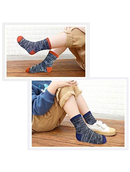 Jamegio Toddler Kids Boys Girls Fashion Cotton Socks Soft Crew Socks for 2-8 Years Boys Girls -9 Pairs