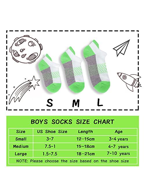 Boys-Crew-Socks Half Cushioned Athletic-Socks Cotton Calf Socks For Big Little Kids 6 Pairs Comfoex