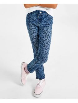 Big Girls Leopard Print Denim Skinny Jeans