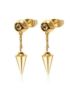 HELLOICE Eye of Ra Hoop Earrings Dangle Earrings Stud Earrings Hypoallergenic 18K Gold Plated Mummy Huggie Earrings for Men and Women