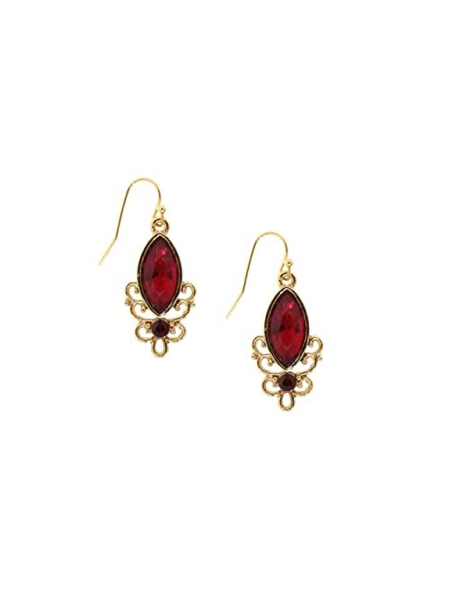 1928 Jewelry Alluring Siam Red Crystal Drop Earring