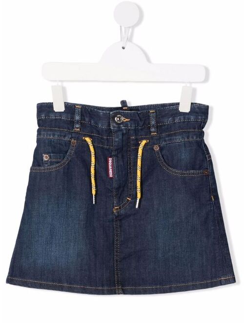 Dsquared2 Kids drawstring denim miniskirt