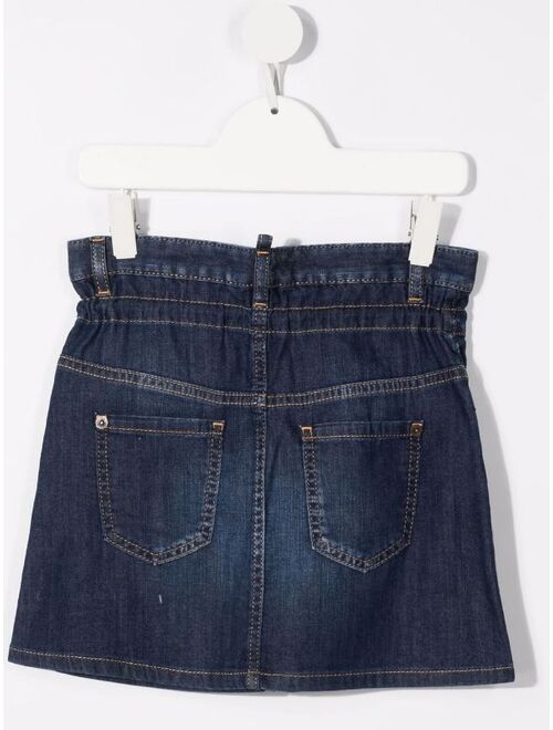 Dsquared2 Kids drawstring denim miniskirt