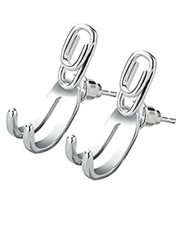 Kim Carrey Men's Earring Hoop 925 Sterling Silver Hoop Earring for Men Round Huggie Silver Mens Hoops Earrings Ear Piercings