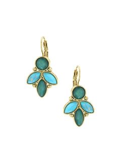 2028 Jewelry Green/Aqua Cluster Earrings