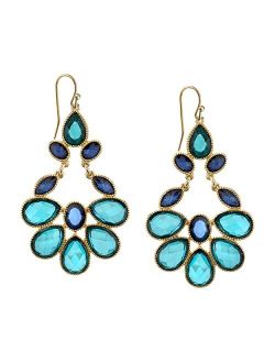 2028 Jewelry Blue Zircon And Blue Sapphire Drop Earrings