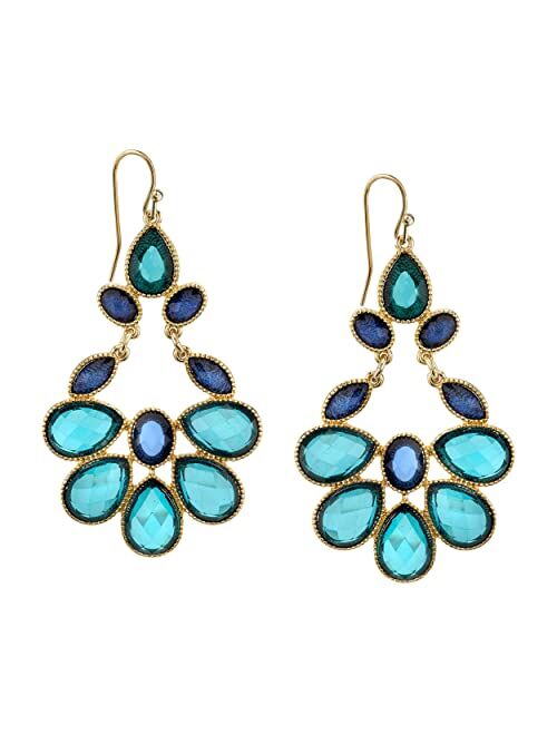 1928 Jewelry 2028 Jewelry Blue Zircon And Blue Sapphire Drop Earrings