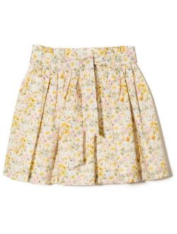 floral-print flared skirt