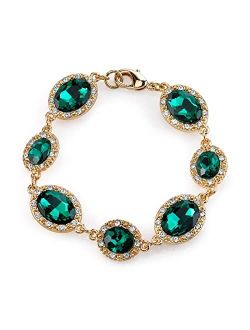 2028 Jewelry Oval Stone Multi Crystal Accented Bracelet