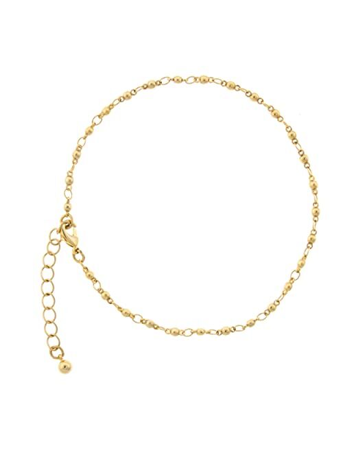1928 Jewelry Ball And Link Chain Anklet 9 Inch Adjustable