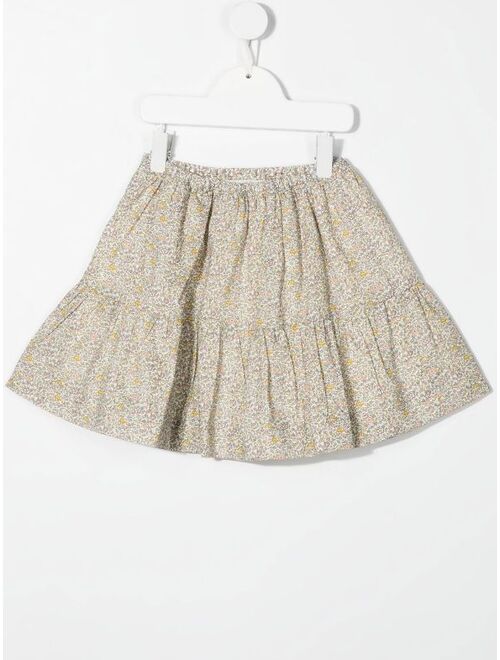 Bonpoint floral-print ruffled skirt