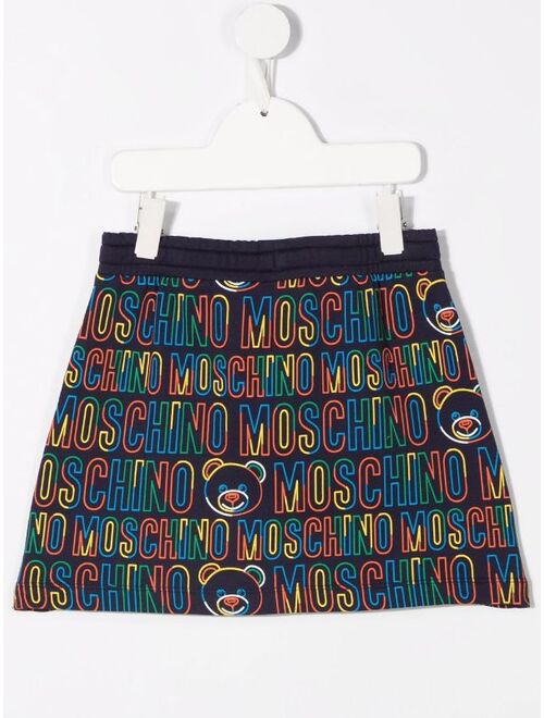 Moschino Kids logo-print drawstring-waist skirt